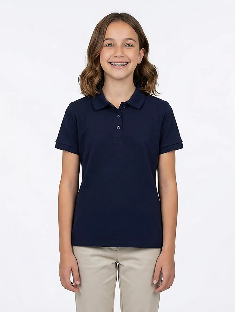 NWT "French Toast" School Polo Shirts (Set Of 2) Girls Size L(10/12)orXL(14/16)